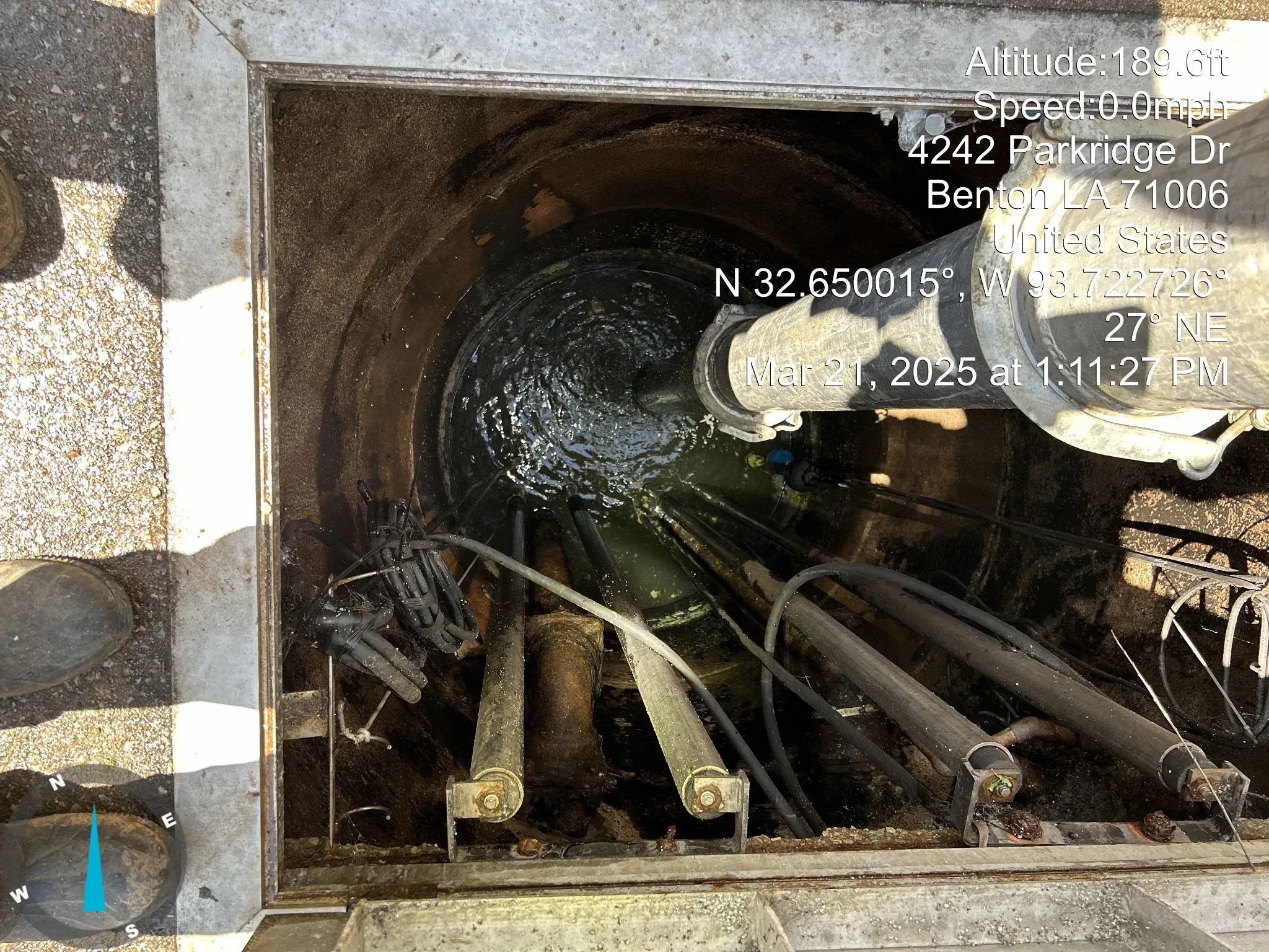 Lift station infrastructure during field service